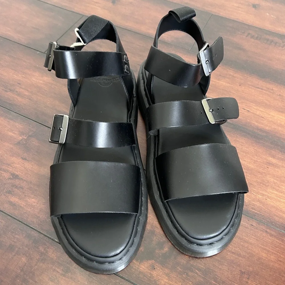 NWT Dr. Martens GRYPHON Brando Leather Gladiator Sandals Men's 13 Minimalist